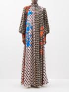 Biyan - Ijen Embroidered Printed Silk Maxi Dress - Womens - Multi