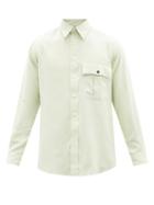 L.e.j - Flap-pocket Silk Shirt - Mens - Green
