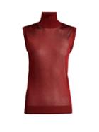 Matchesfashion.com Chlo - Sleeveless High Neck Top - Womens - Burgundy