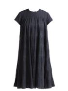 Matchesfashion.com Merlette - Okuma Cotton Embroidered Tiered Dress - Womens - Navy
