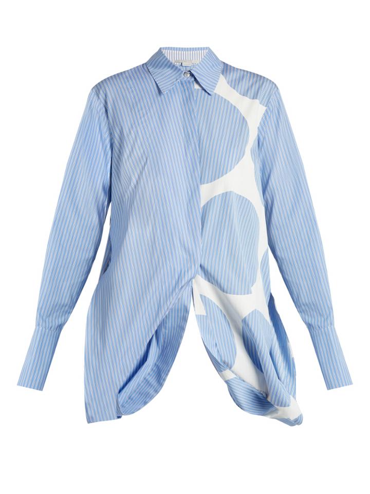 Stella Mccartney Manuela Circle-print Striped Cotton Shirt