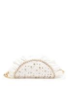 Matchesfashion.com Rosantica - Taco Crystal-embellished Rattan Clutch Bag - Womens - White Multi