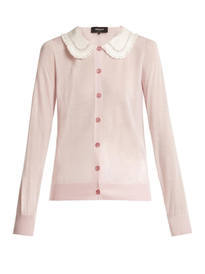 Rochas Peter Pan Collar Cashmere Cardigan