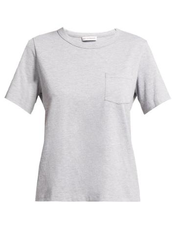 Matchesfashion.com Vika Gazinskaya - Cropped Cotton T Shirt - Womens - Grey