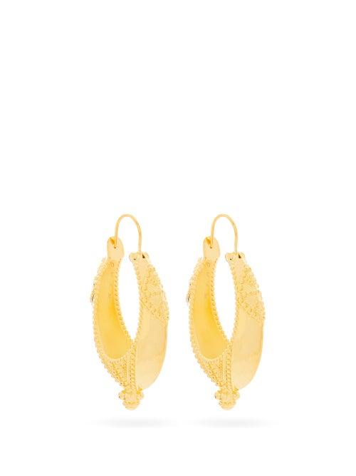 Matchesfashion.com Etro - Engraved Hoop Earrings - Womens - Gold