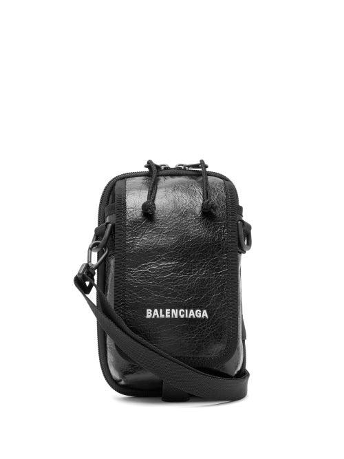 Matchesfashion.com Balenciaga - Explorer Mini Crackled Leather Cross Body Bag - Mens - Black