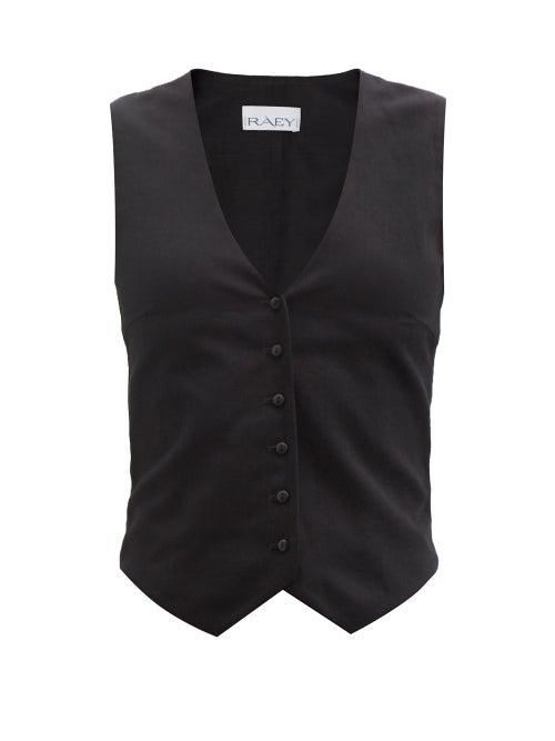 Raey - Fitted Single-breasted Waistcoat - Womens - Black