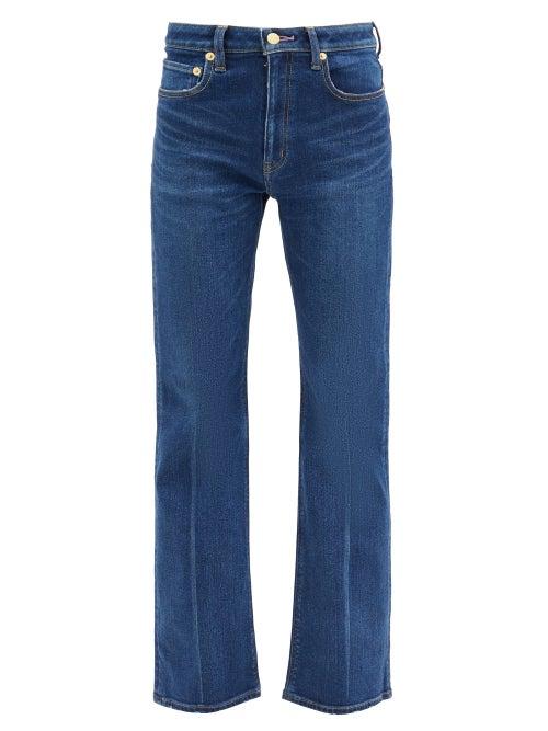Matchesfashion.com Tu Es Mon Trsor - Amethyst Mid-rise Cotton Wide-leg Jeans - Womens - Dark Denim