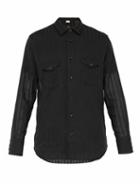 Matchesfashion.com Saint Laurent - Semi Sheer Striped Wool Shirt - Mens - Black