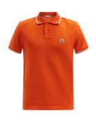 Matchesfashion.com Moncler - Logo-patch Cotton-piqu Polo Shirt - Mens - Orange