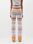 Missoni - High-waist Crochet-knit Trousers - Womens - Multi Stripe