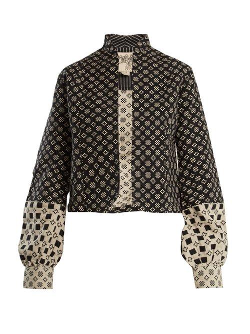 Matchesfashion.com Ace & Jig - Jude Stand Collar Cotton Jacket - Womens - Black White