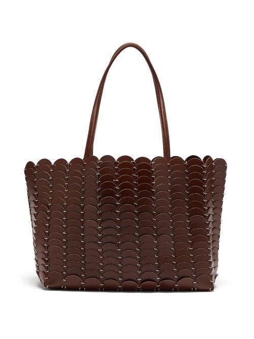 Paco Rabanne - Pacoio Leather-chainmail Tote Bag - Womens - Brown