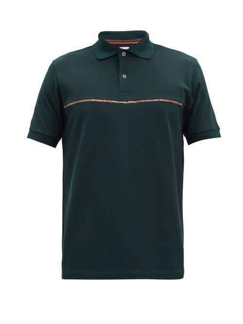 Matchesfashion.com Paul Smith - Signature-stripe Cotton-piqu Polo Shirt - Mens - Green
