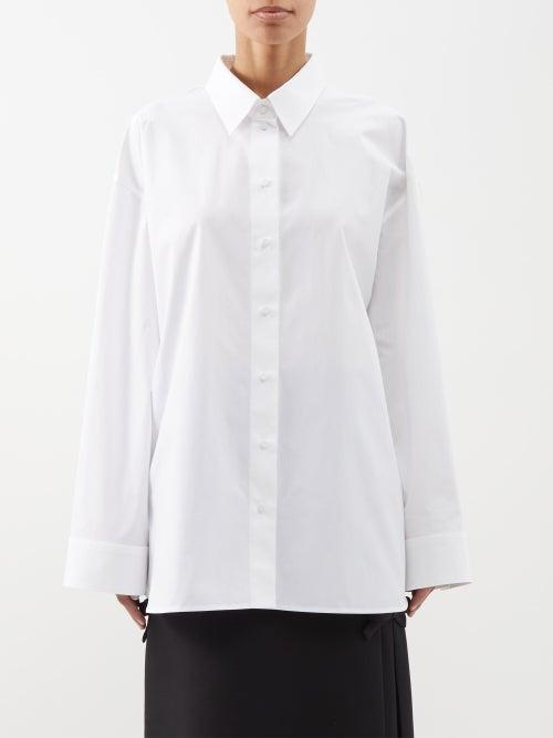 Valentino - Oversized Cotton-poplin Shirt - Womens - White