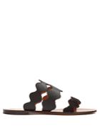 Chloé Lauren Suede And Leather Slides