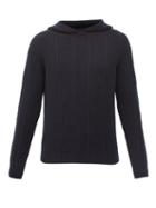 Matchesfashion.com Iris Von Arnim - August Rib-knitted Cashmere Hooded Sweater - Mens - Navy