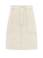 A.p.c. - Lea Topstitched Denim Mini Skirt - Womens - White