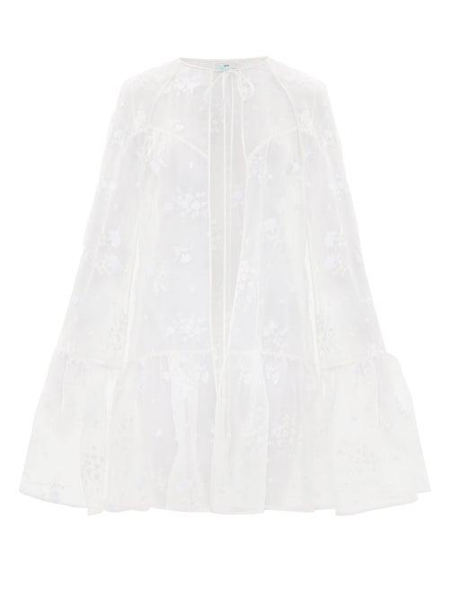 Matchesfashion.com Erdem - Angelo Lace Cape - Womens - White