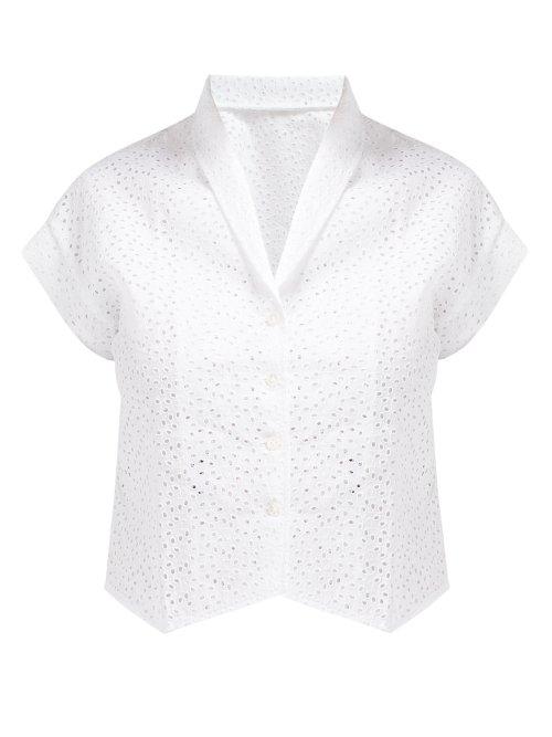 Matchesfashion.com Giuliva Heritage Collection - The Adelaide Broderie Anglaise Linen Shirt - Womens - White
