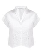 Matchesfashion.com Giuliva Heritage Collection - The Adelaide Broderie Anglaise Linen Shirt - Womens - White