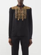Nili Lotan - Renee Embroidered Silk Blouse - Womens - Black Multi