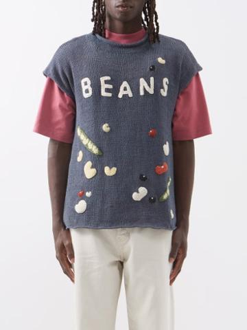 Story Mfg. - Twinsun Beans-embroidered Organic-cotton Vest - Mens - Purple