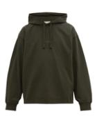 Matchesfashion.com Acne Studios - Fagen Logo Print Cotton Hooded Sweatshirt - Mens - Dark Green