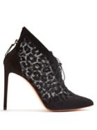 Francesco Russo Leopard-print Velvet-devor Lace-up Ankle Boots
