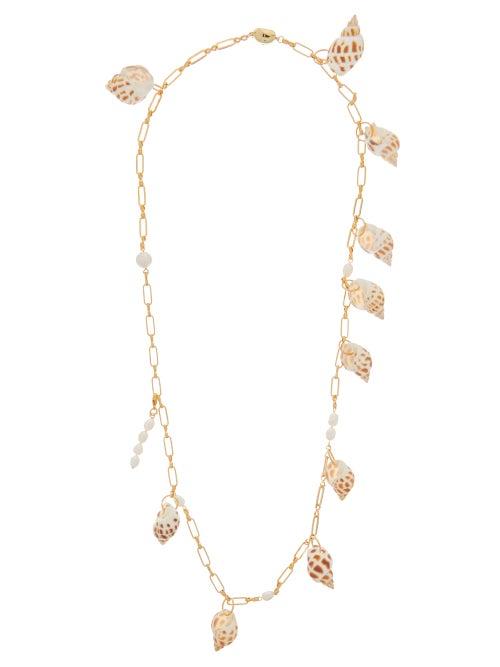 Matchesfashion.com Timeless Pearly - Pearl & Shell Gold-plated Chain Necklace - Womens - Multi