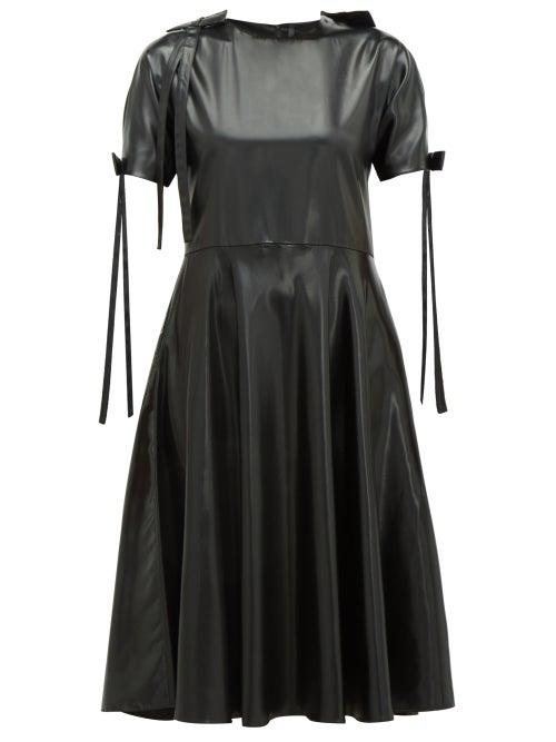 Matchesfashion.com Sara Lanzi - Bow Embellished Pvc Dress - Womens - Black