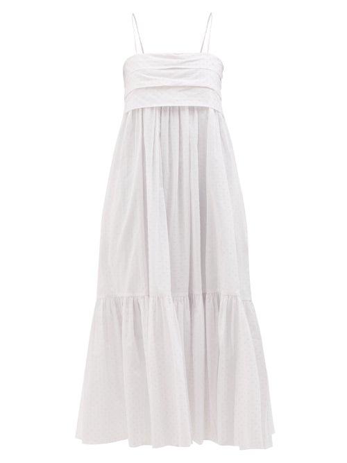 Loup Charmant - Iliana Tie-back Organic-cotton Midi Dress - Womens - Pink White