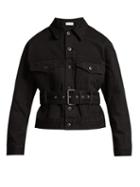 Matchesfashion.com Pswl - Belted Cotton Denim Jacket - Womens - Black