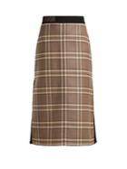 Fendi High-rise Checked Wool Midi Skirt