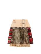 Matchesfashion.com Chopova Lowena - Tartan Recycled Tapestry Mini Skirt - Womens - Green Multi