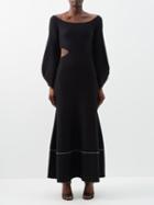 Gabriela Hearst - Oskar Cutout Off-the-shoulder Wool-blend Dress - Womens - Black