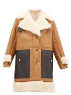 Matchesfashion.com Givenchy - Shearling Leather-panelled Coat - Womens - Camel
