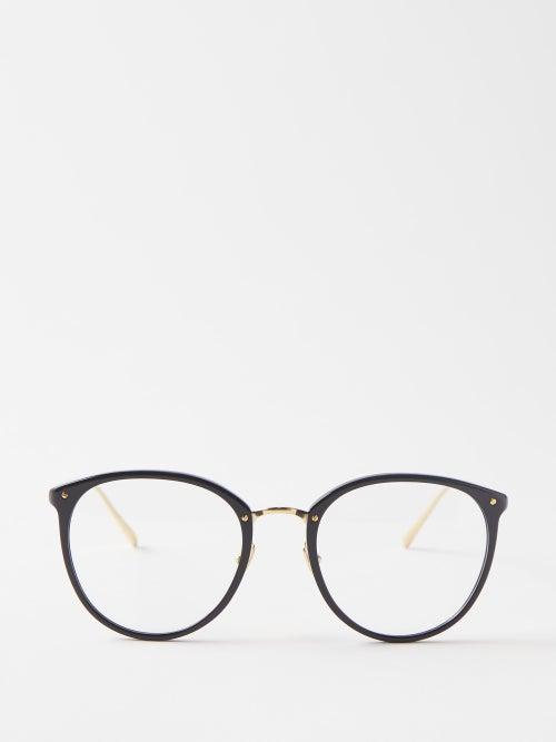 Linda Farrow - Calthorpe Round 22kt Gold-plated Titanium Glasses - Womens - Black Gold