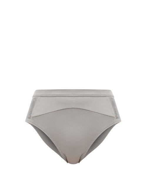 Matchesfashion.com Adidas By Stella Mccartney - High-rise Bikini Briefs - Womens - Grey