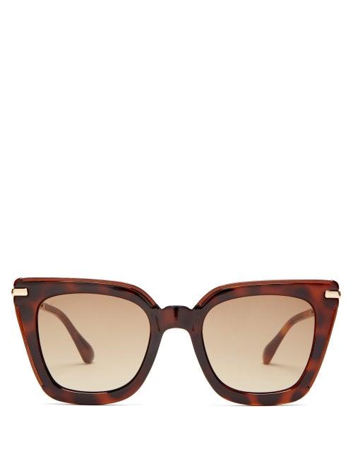 Matchesfashion.com Jimmy Choo - Ciara Square Tortoiseshell Acetate Sunglasses - Womens - Tortoiseshell