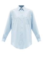 Matchesfashion.com Gucci - Gg Logo-embroidered Cotton Shirt - Womens - Light Blue