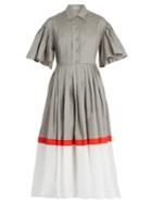 Vika Gazinskaya Tri-colour Cotton-poplin Dress