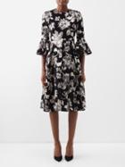 Erdem - Irvine Floral-brocade Dress - Womens - Black Silver