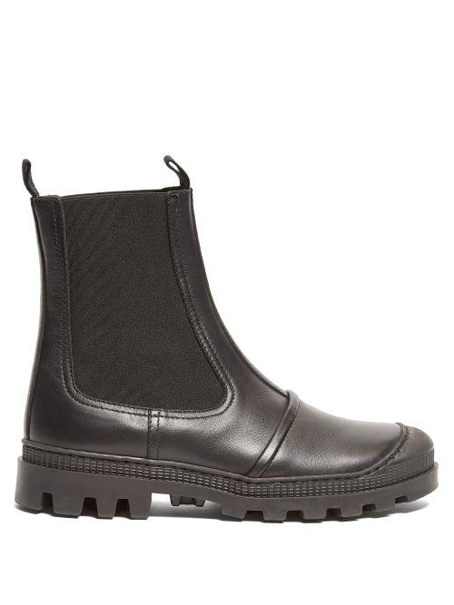 Matchesfashion.com Loewe - Tread Sole Leather Ankle Boots - Womens - Black
