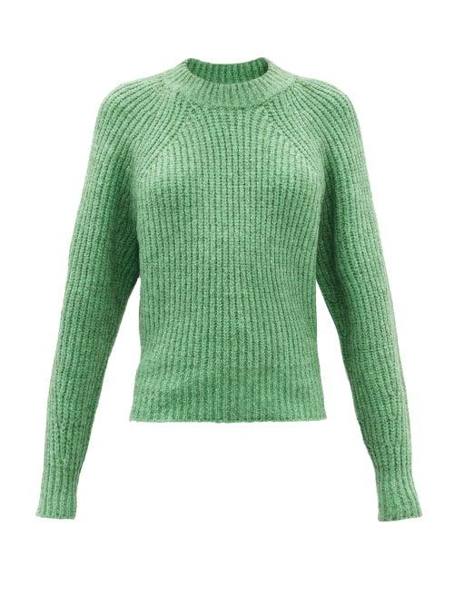 Isabel Marant - Rosy Cropped Cotton-blend Sweater - Womens - Green