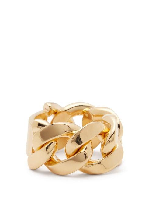 Matchesfashion.com Bottega Veneta - Chunky Chain-link Ring - Womens - Yellow Gold