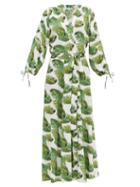 Matchesfashion.com Melissa Odabash - Margo Palm Print Poplin Wrap Dress - Womens - White Print