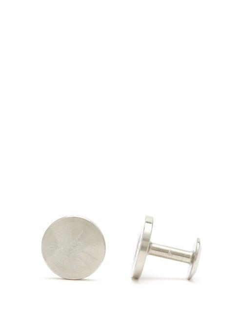 Matchesfashion.com Alice Made This - X Jessica Bird Dot Engraved Steel Cufflinks - Mens - Silver