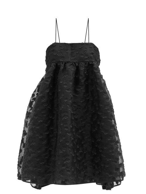 Matchesfashion.com Cecilie Bahnsen - Lisbeth Daisy-appliqu Organza Dress - Womens - Black