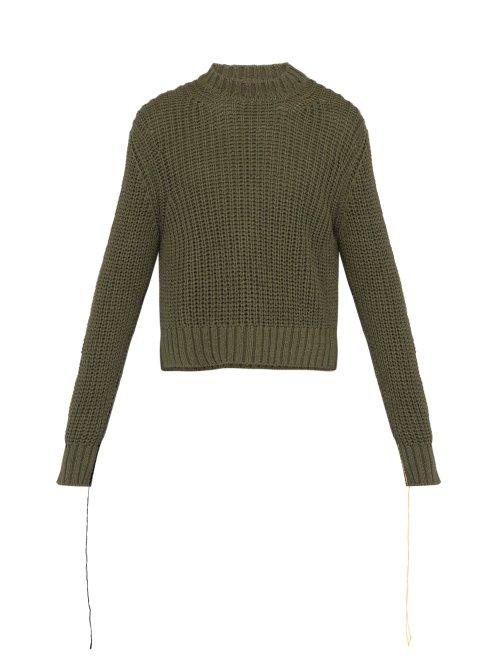 Matchesfashion.com Jil Sander - Raw Cuff Cotton Knit Sweater - Mens - Green